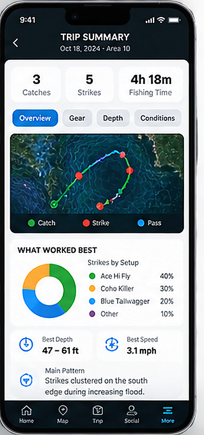 BiteVector Trip Summary screen